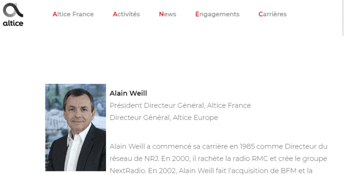CEO Alain All-in Altice